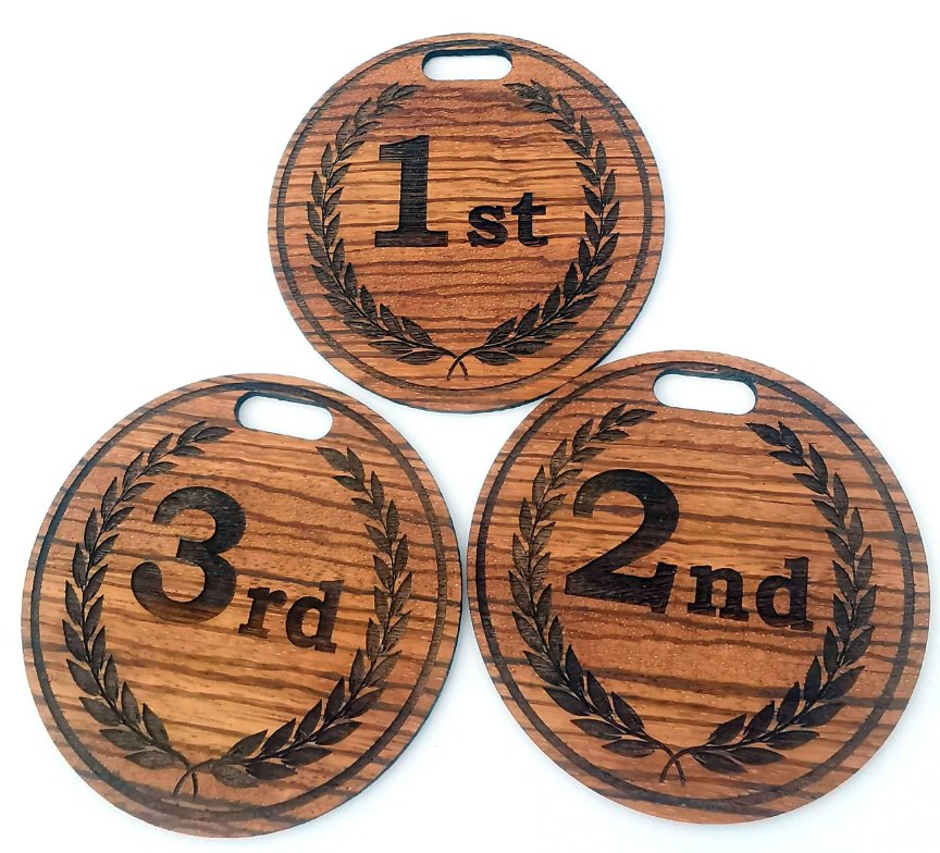Handmade wooden medals