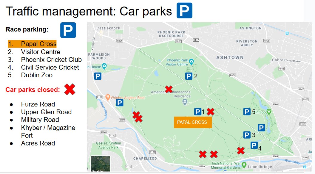 Parking map — race parking, road closures, car park locations