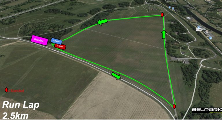 Run course map — 2.5km lap